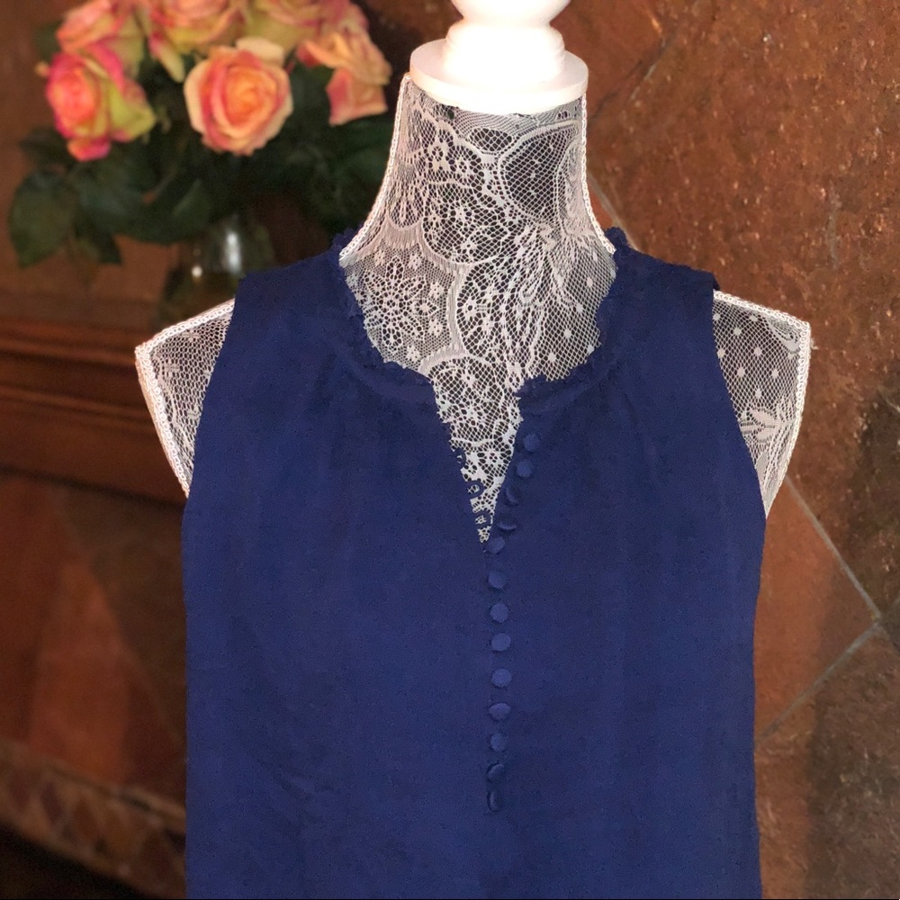 J Crew Blue Sleeveless Top Size 2